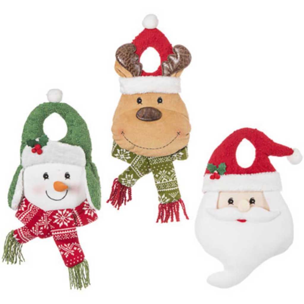 Santa Snowman Deer Door Hanger Set of 3, 9in x 13in 