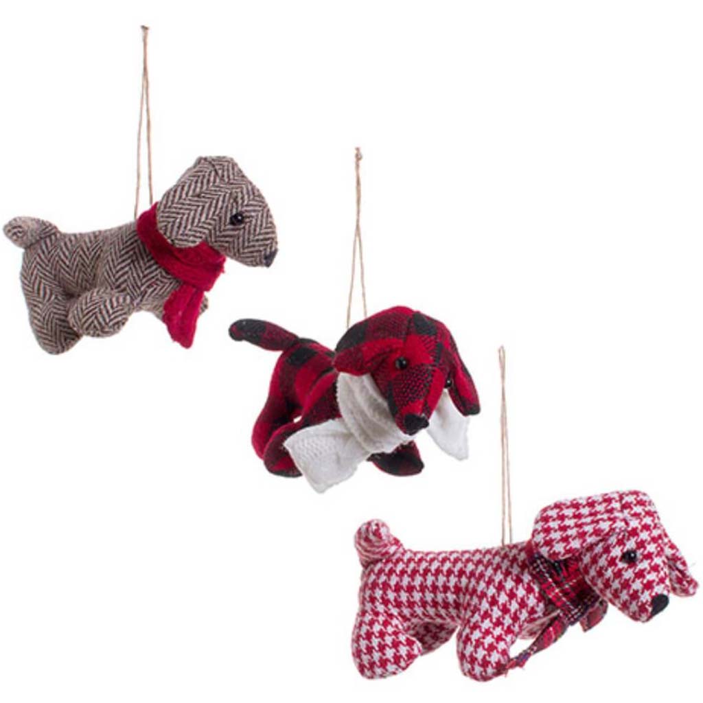 Fabric Dog Ornaments 