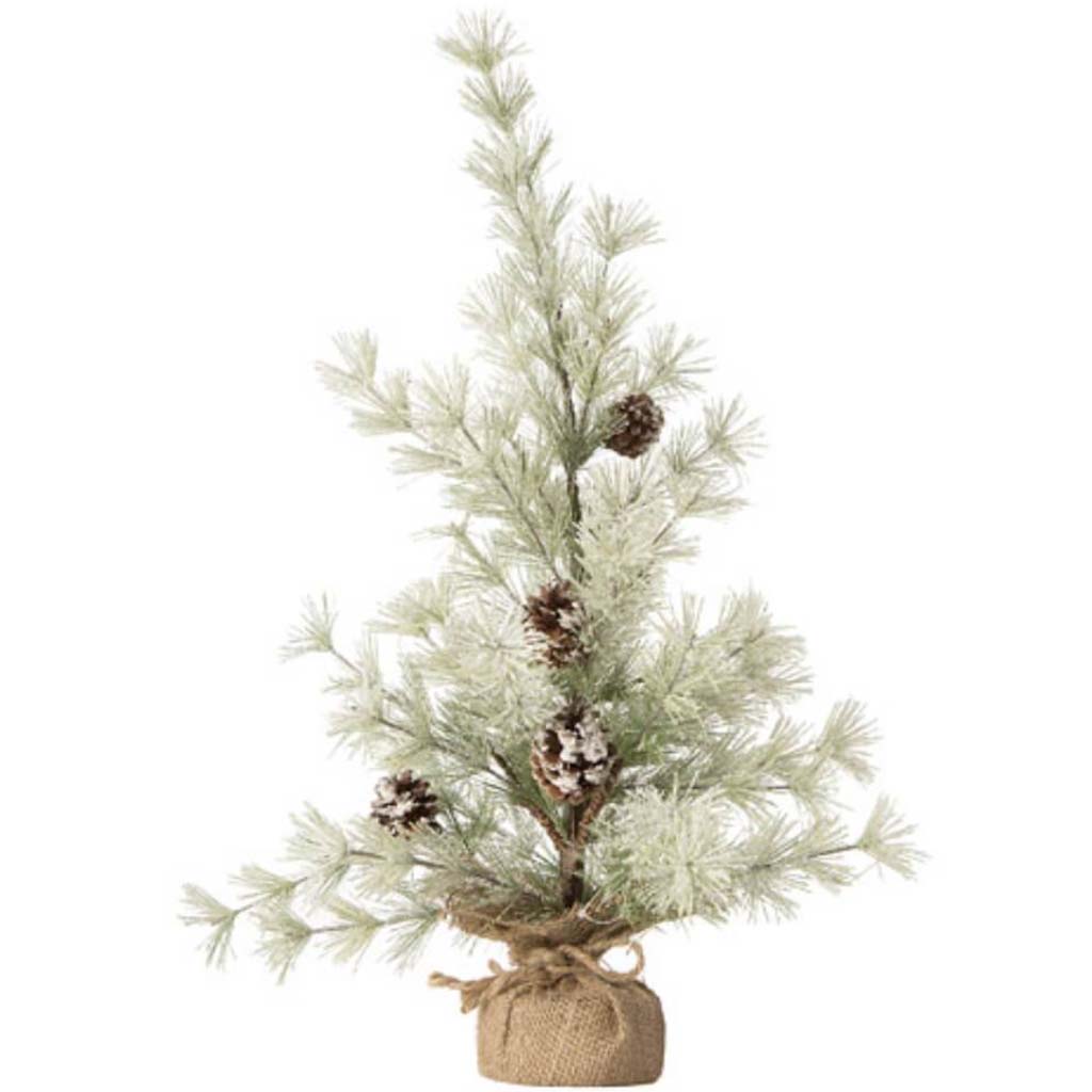 Mini Tree Pine With Pinecones Burlap Base 24In 