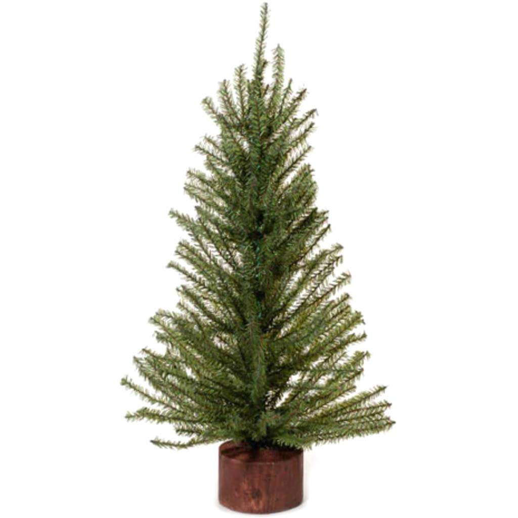 Mixed Pine Tree with Wood Base 216 Tips 24 inches 