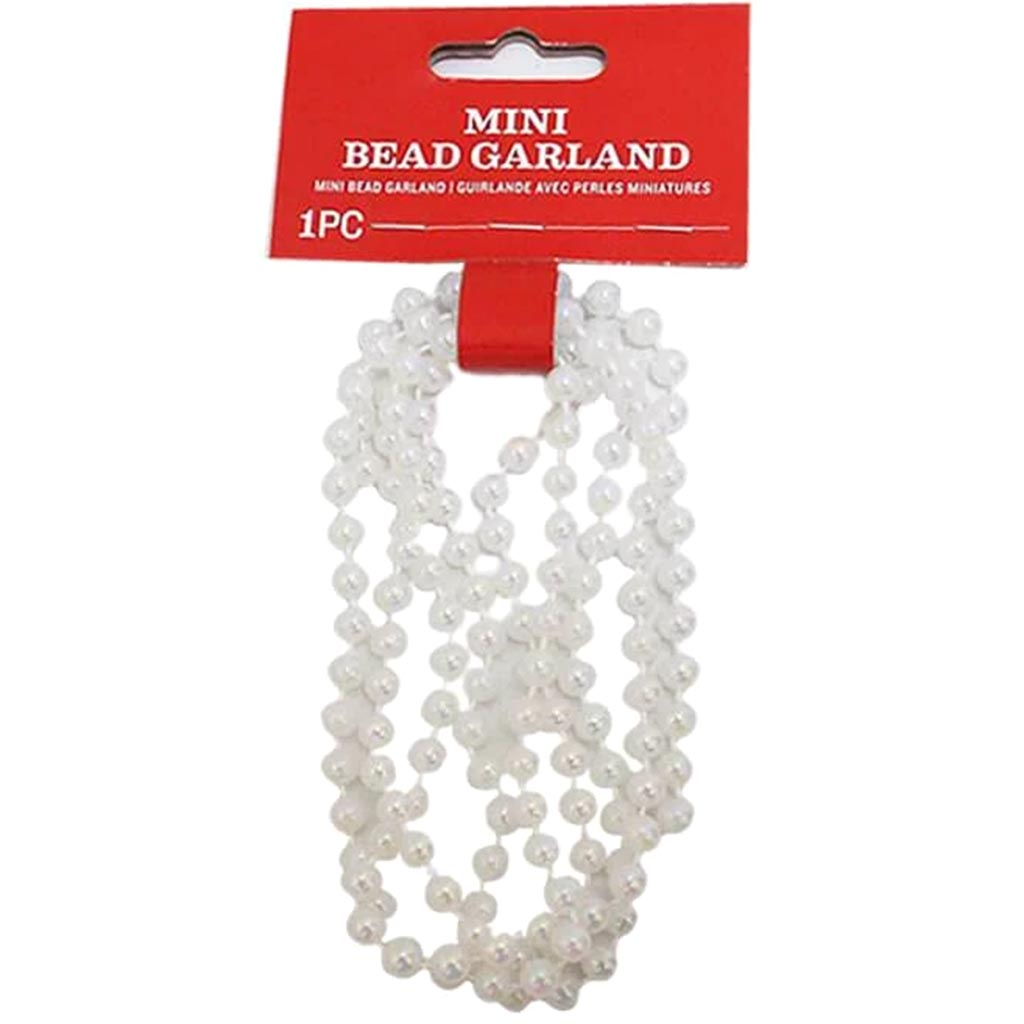 4 FEET PLASTIC MINI BEADS WHITE