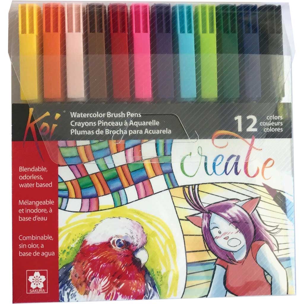 Koi Coloring Brush Sets 12 Color Set