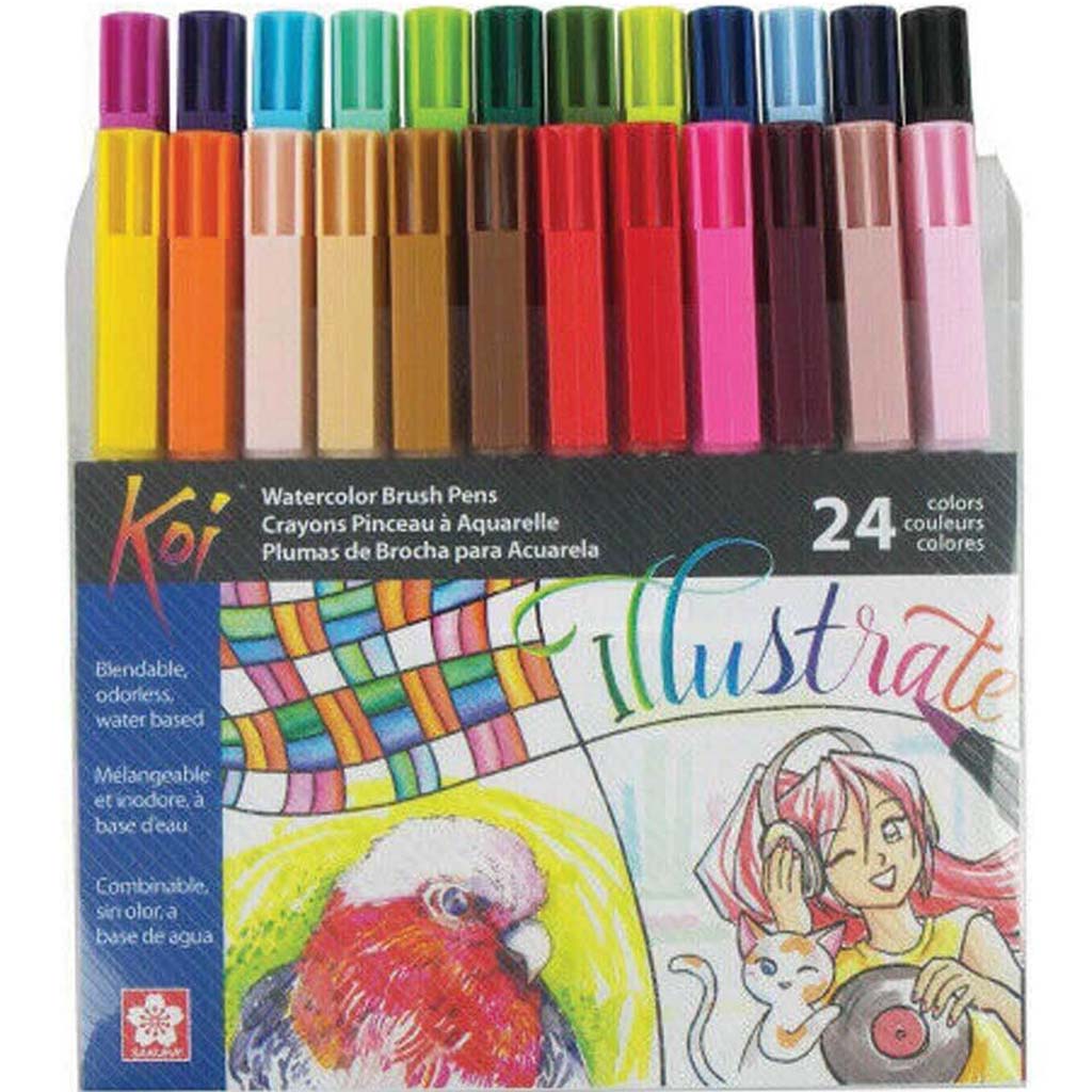 Koi Coloring Brush Sets 24 Color Set