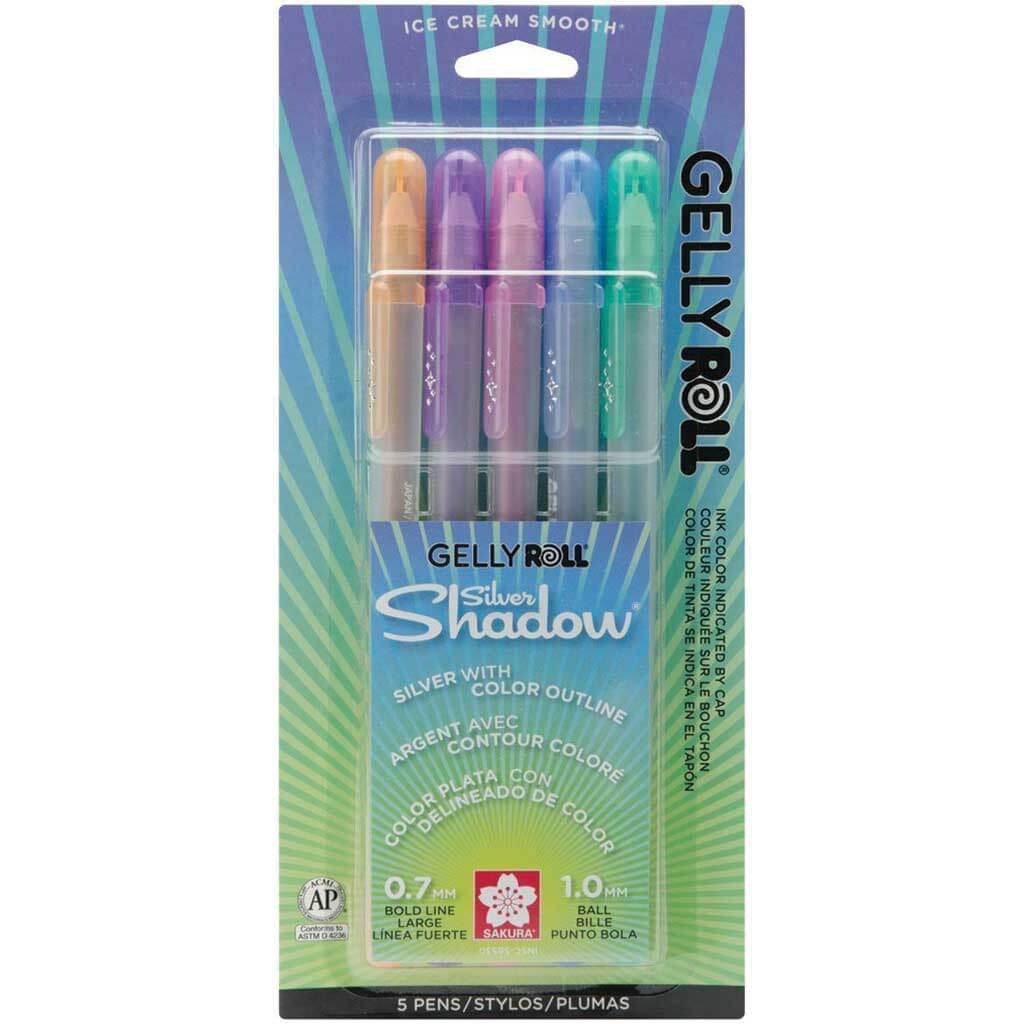 Gelly Roll Silver Shadow Pens 5 Color Set