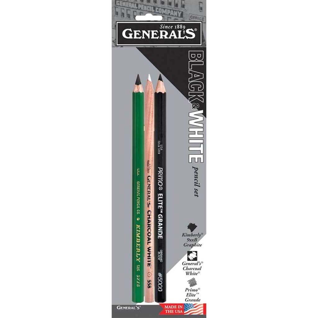 Black &amp; White Pencil Set 3pc