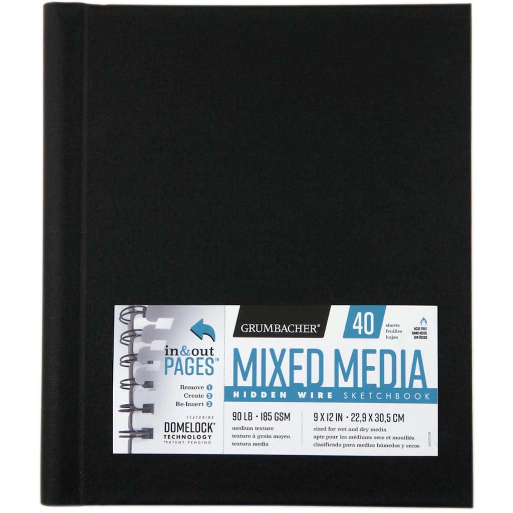 Mixed Media Hidden Wire Sketchbook 9in x 12in