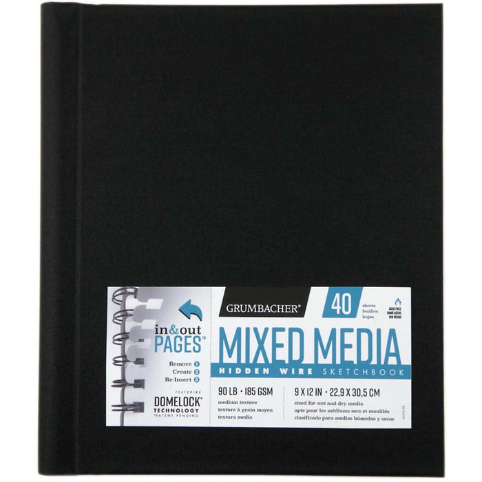 Mixed Media Hidden Wire Sketchbook 9in x 12in