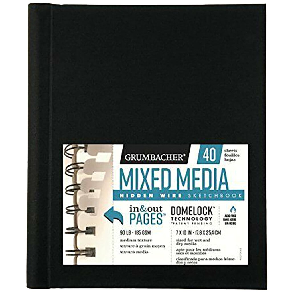 Mixed Media Hidden Wire Sketchbook 7in x 10in