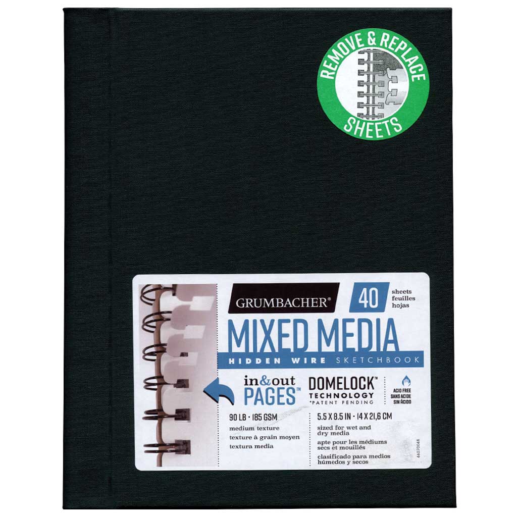 Mixed Media Hidden Wire Sketchbook 5.5in x 8.5in