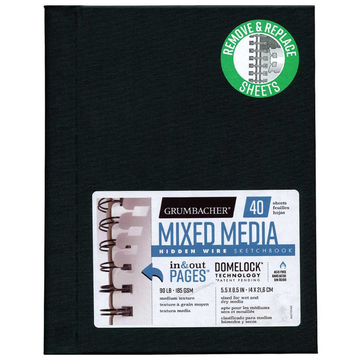 Mixed Media Hidden Wire Sketchbook 5.5in x 8.5in