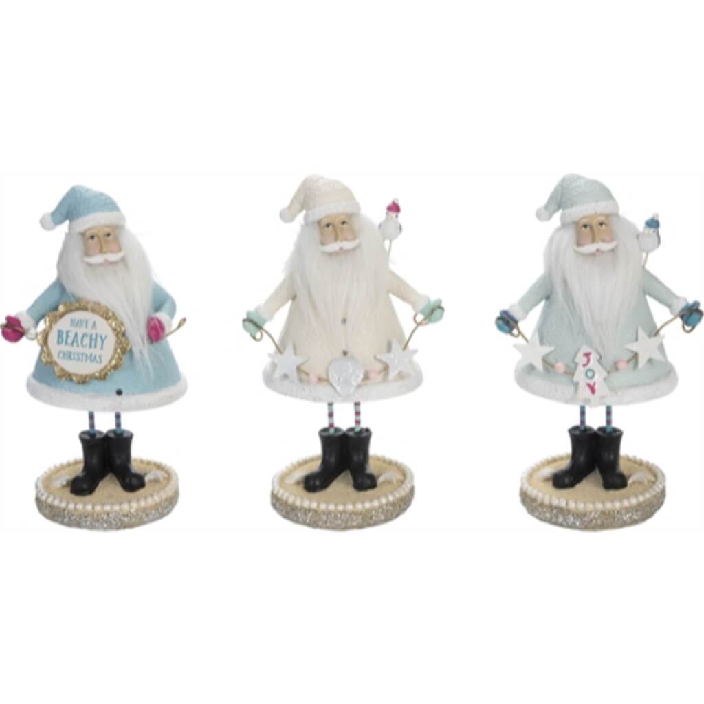 Resin Coastal Santa Figure 3 Assorted 