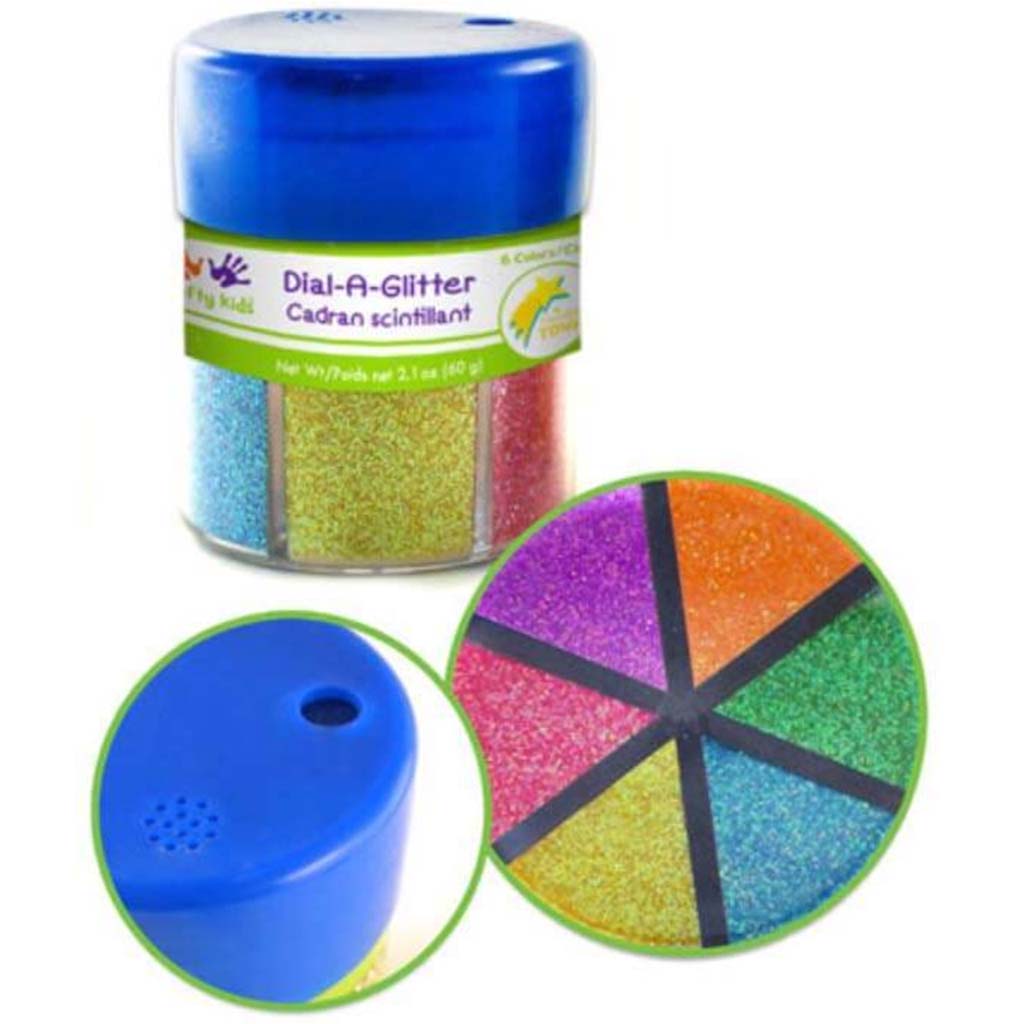 TWINKLE TOWN: GLITTER JAR DIAL-A-GLITTER ASST 6 COLORS A 60G 