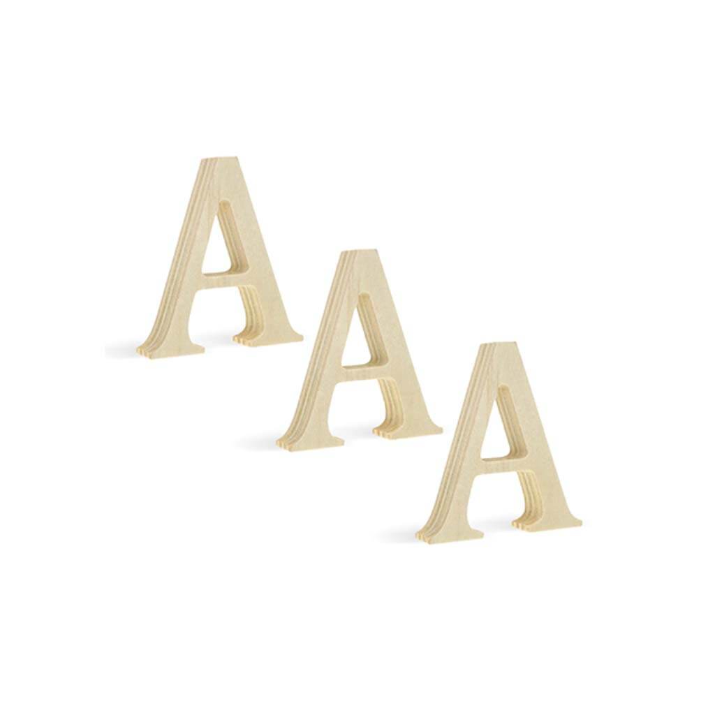 Wood Letters 2in Pine Standing X3 A