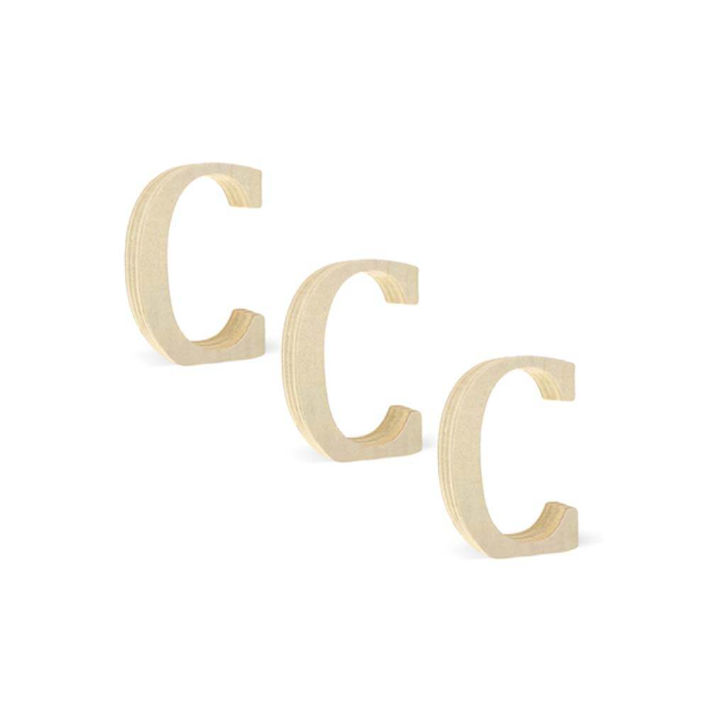 Wood Letters 2in Pine Standing X3 C