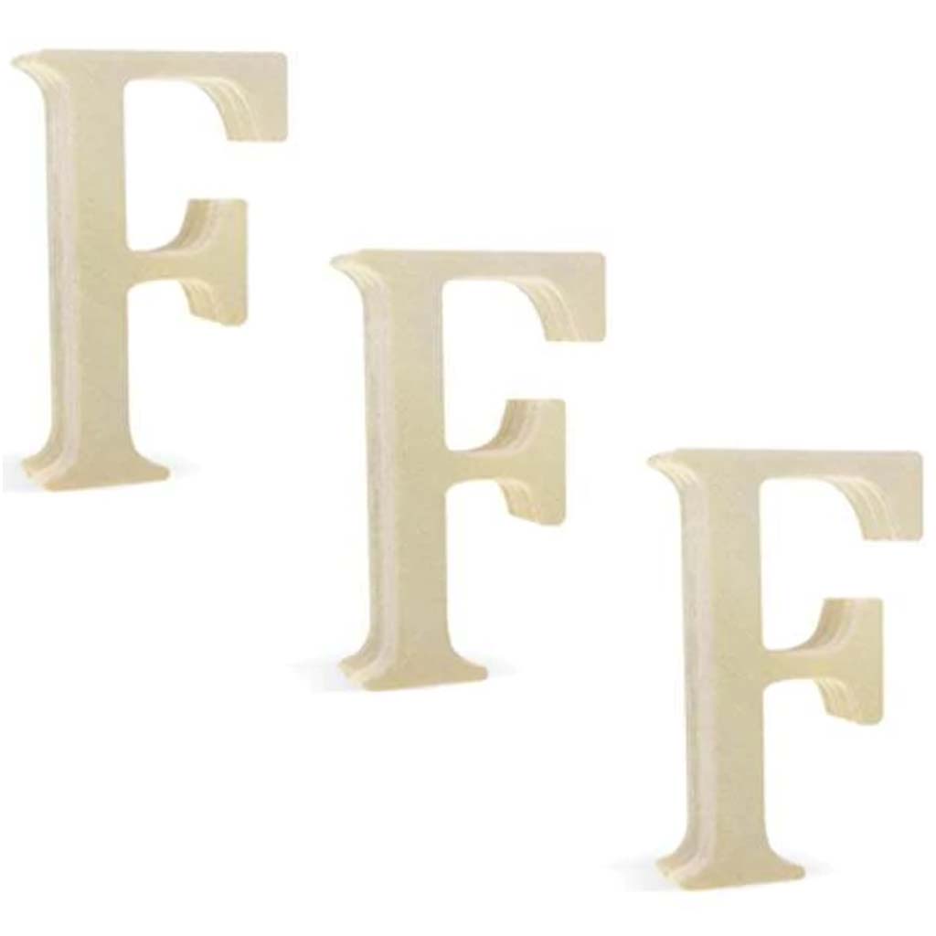 Wood Letters Plywood Standing F 2in x 3pcs