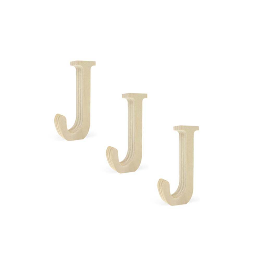 Wood Letters 2in Pine Standing X3 J