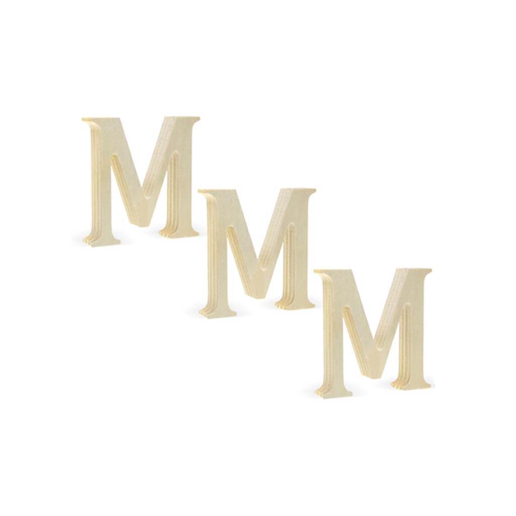 Wood Letters 2in Pine Standing X3 M