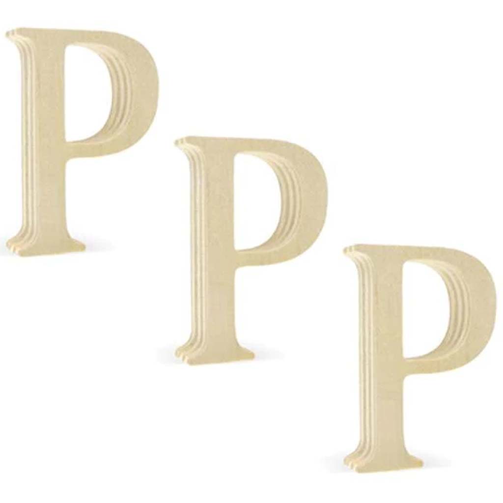 Wood Letters Plywood Standing P 2in x 3pcs