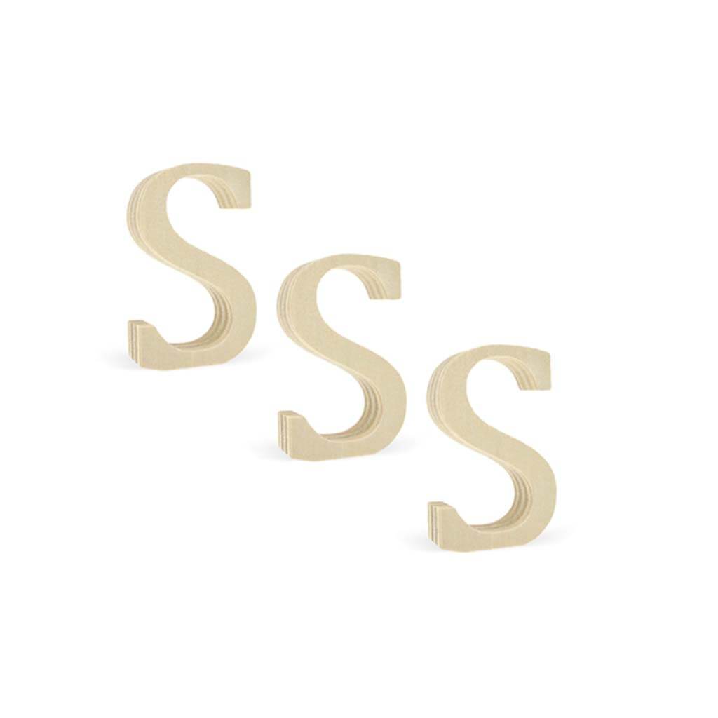 Wood Letters 2in Pine Standing X3 S
