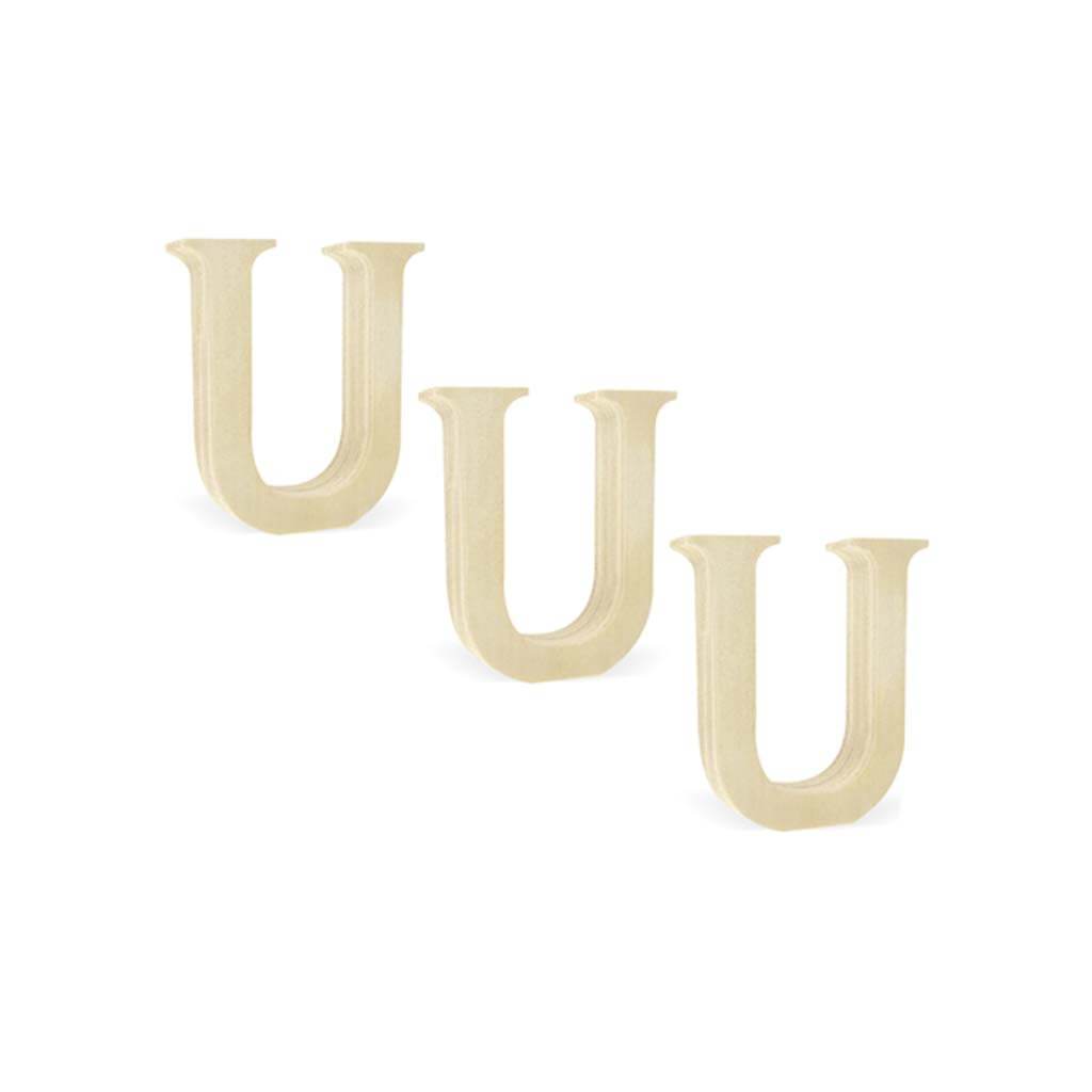 Wood Letters 2in Pine Standing X3 U