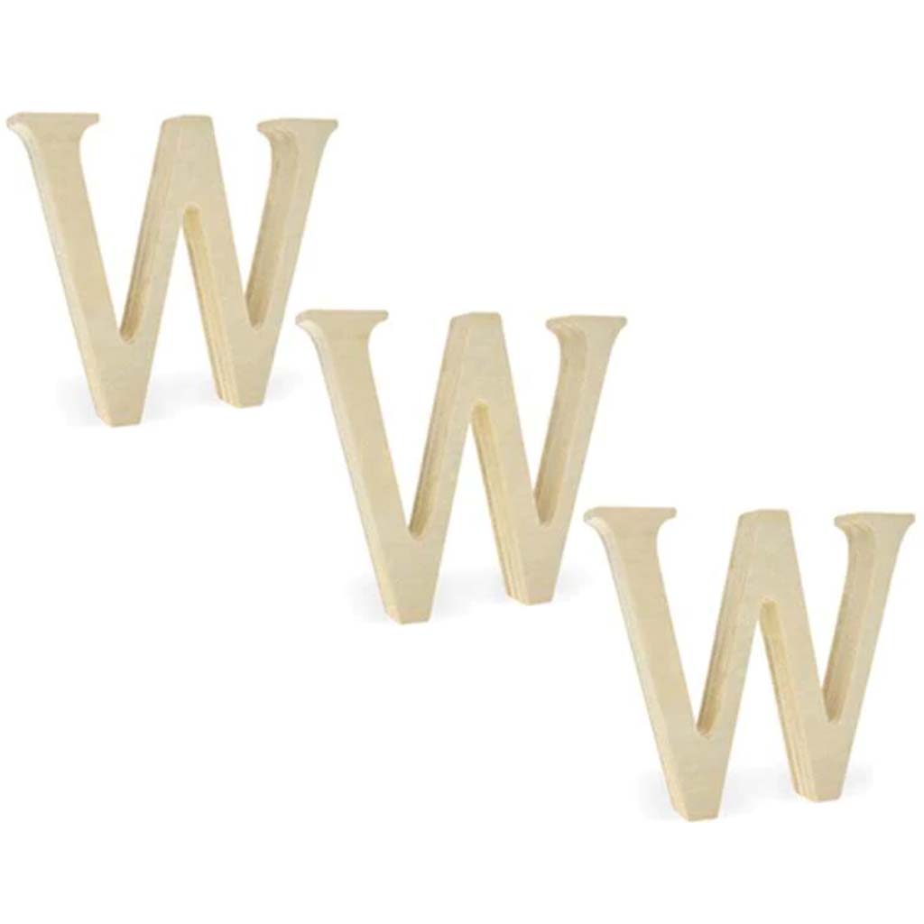 Wood Letters Plywood Standing W 2in x 3pcs