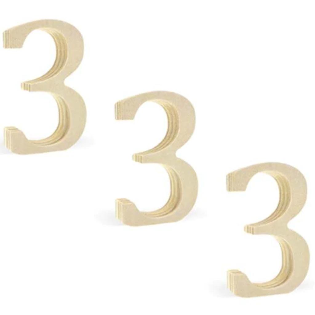 WOOD NUMBERS: PINE STANDING 3 2IN 