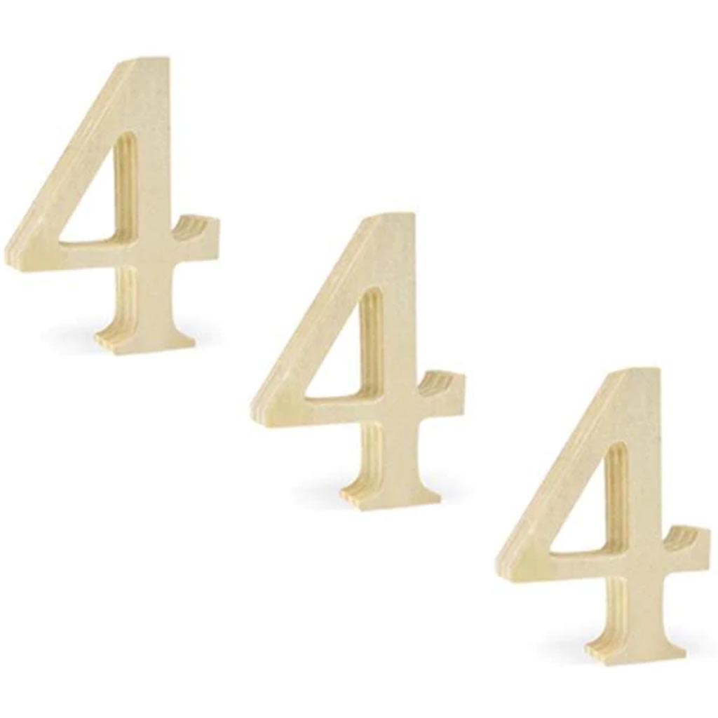 WOOD NUMBERS: PINE STANDING 4 2IN 