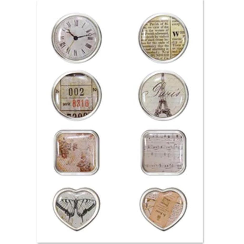 PAPER CRAFT EMB: EPOXY BRADS X8 A) VINTAGE 