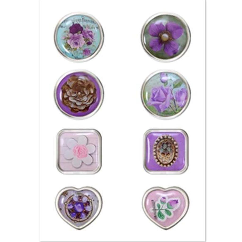 PAPER CRAFT EMB: EPOXY BRADS X8 B) VIOLA 