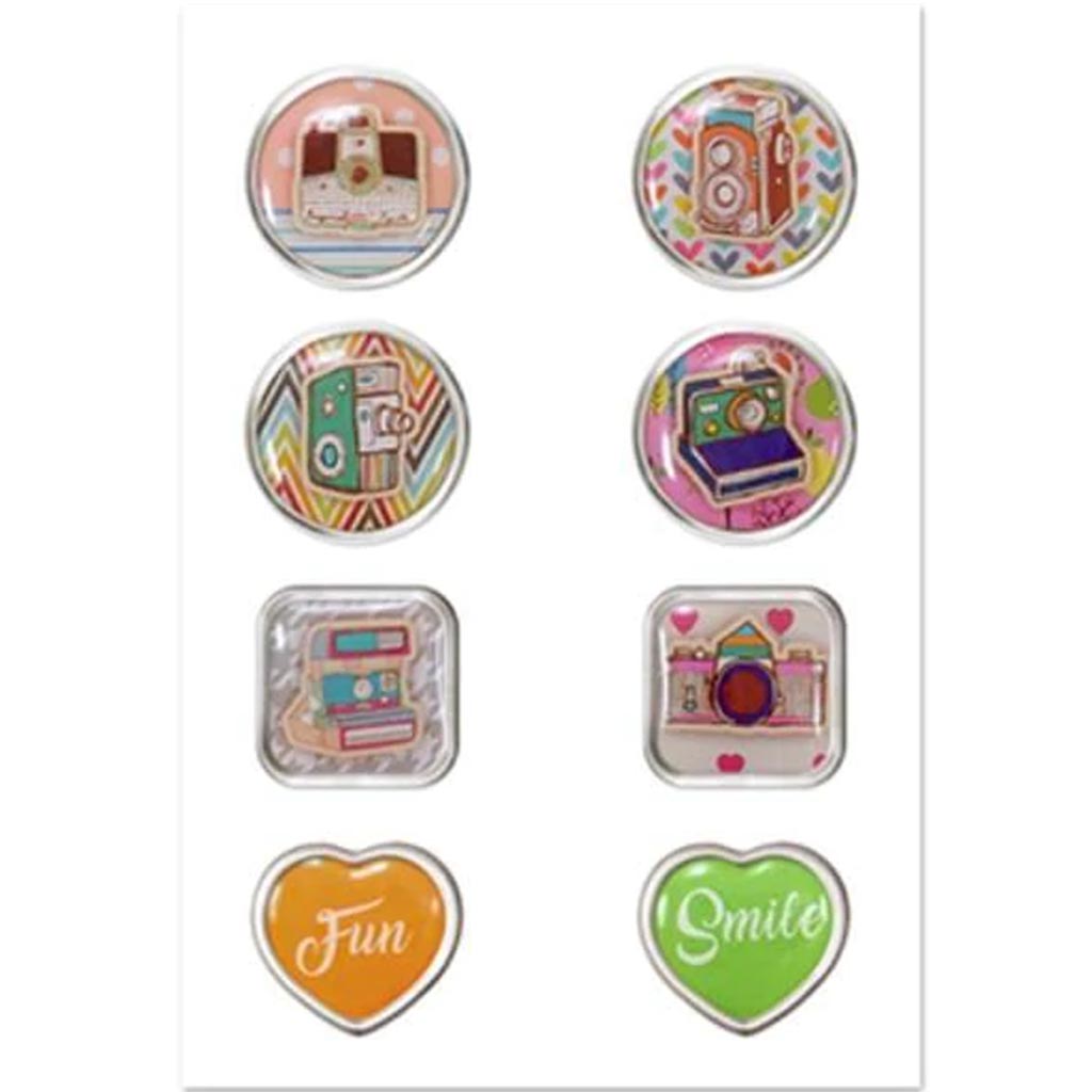 PAPER CRAFT EMB: EPOXY BRADS X8 C) SMILE! 