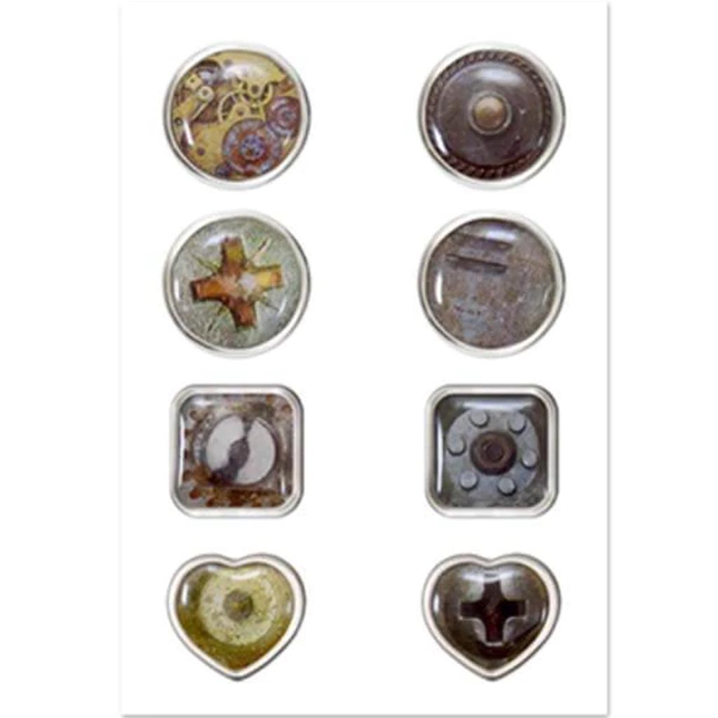 PAPER CRAFT EMB: EPOXY BRADS X8 D) STEAMPUNK 