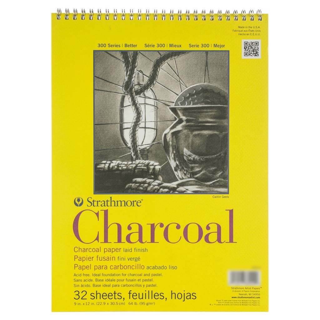 Strathmore 300 Charcoal Pad White 9in x 12in Wire
