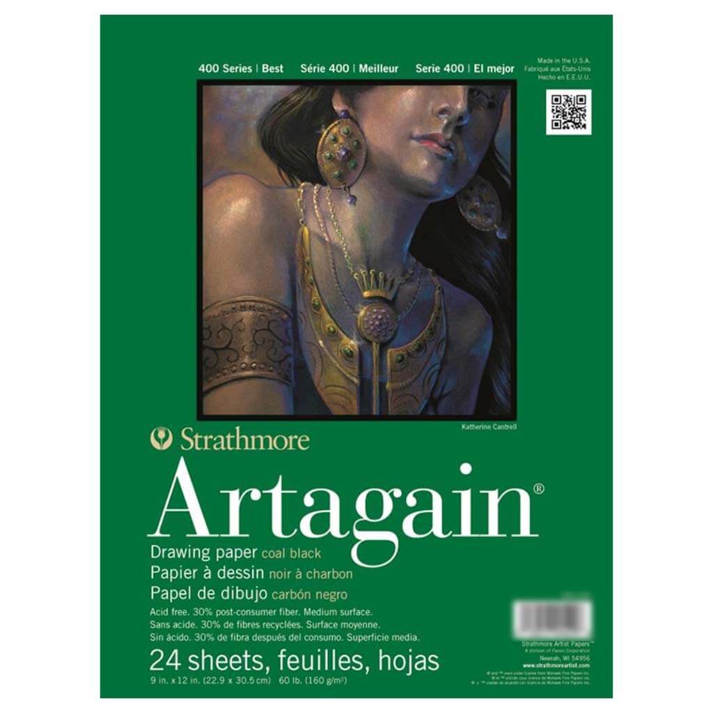 Strathmore Artagain Drawing Pad 6in x 9in Black, 24 Sheets