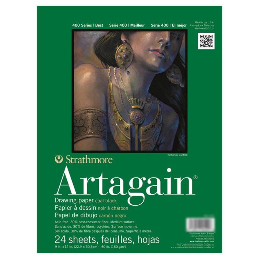 Strathmore 400 Series Artagain Pad 24 Sheets 9in x 12in Black
