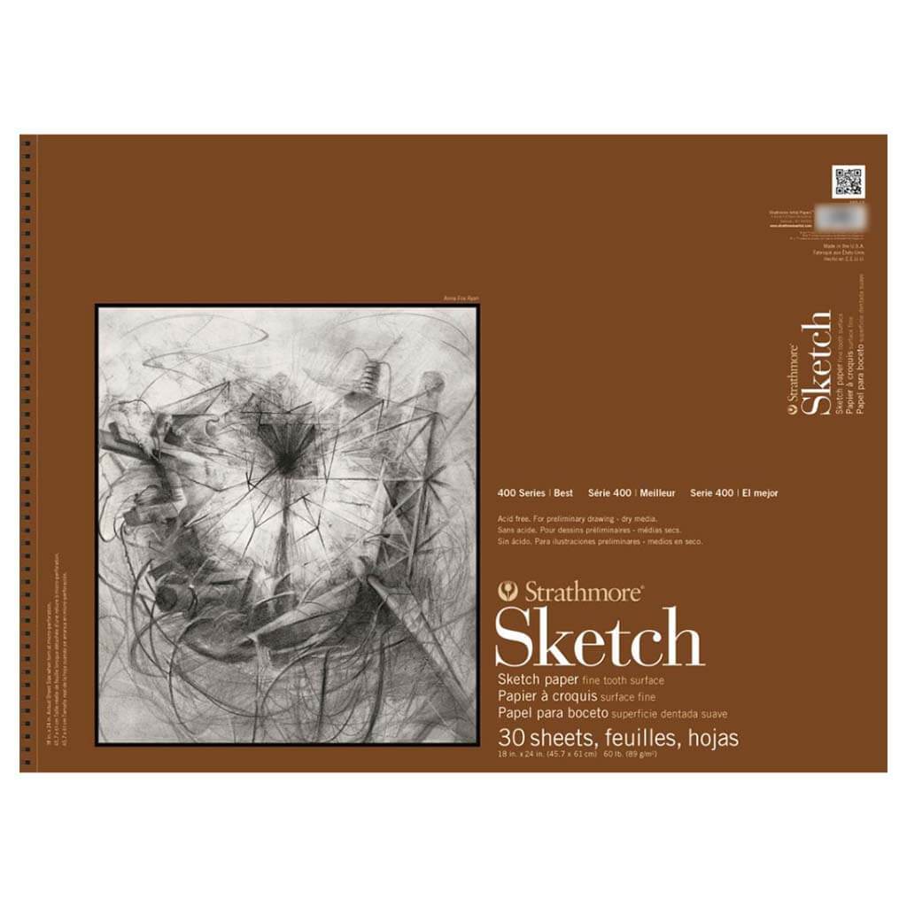 Strathmore 400 Series Sketch Pad Spiral Bound Top 18in x 24in 30 Sheets