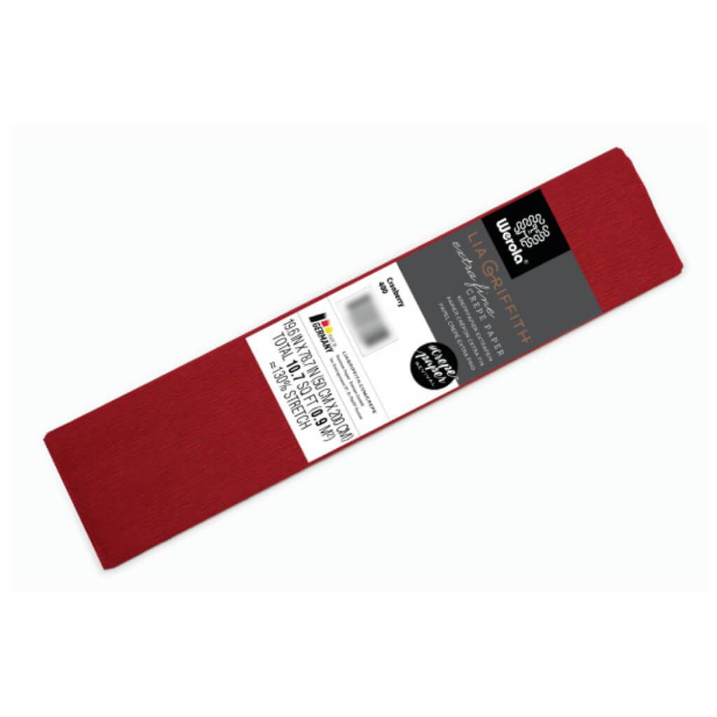 Extra Fine Crepe Paper 19.6in x 78.7in Cranberry