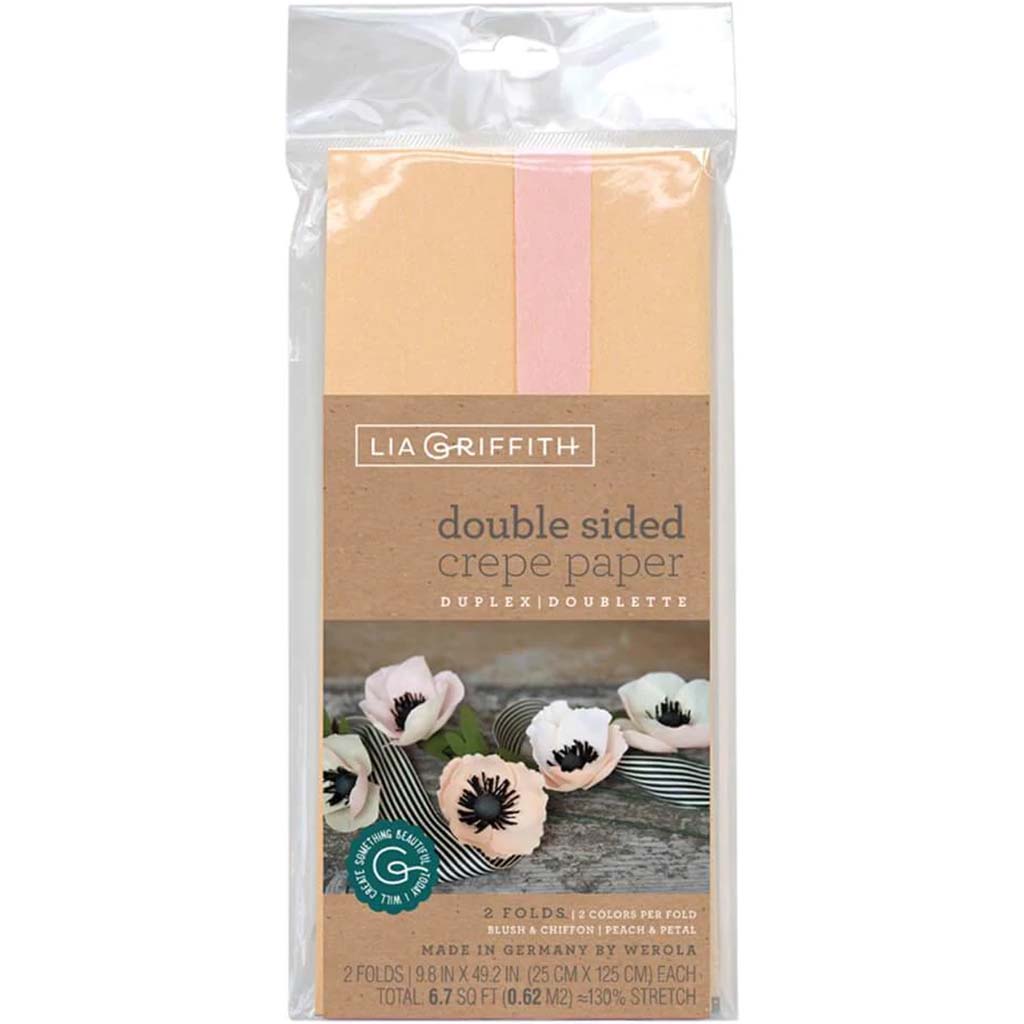Double Sided Crepe Paper 25cm x 125cm Blush, Chiffon &amp; Petal, Peach