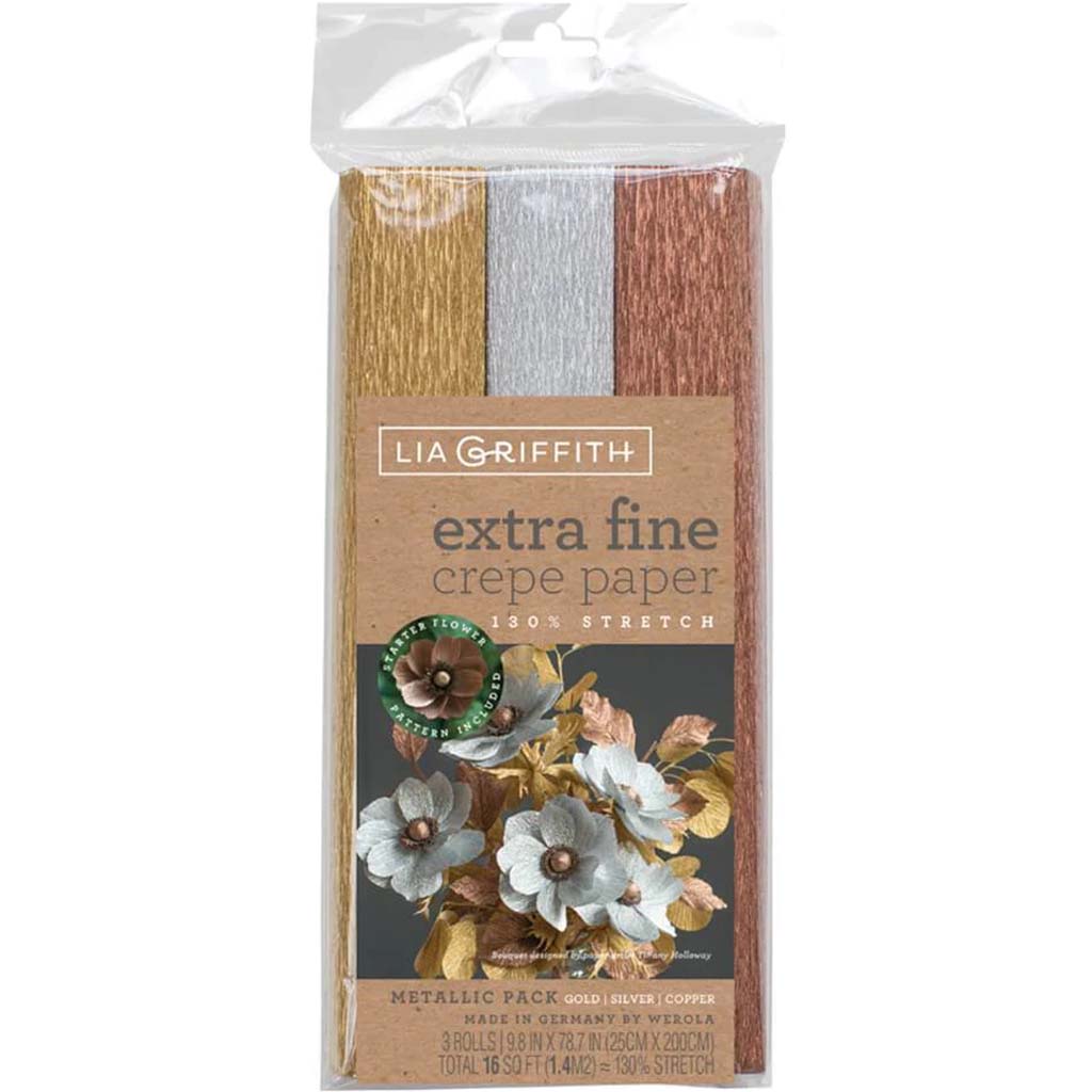 Extra Fine Crepe Paper Metallic Assortment 10 Count