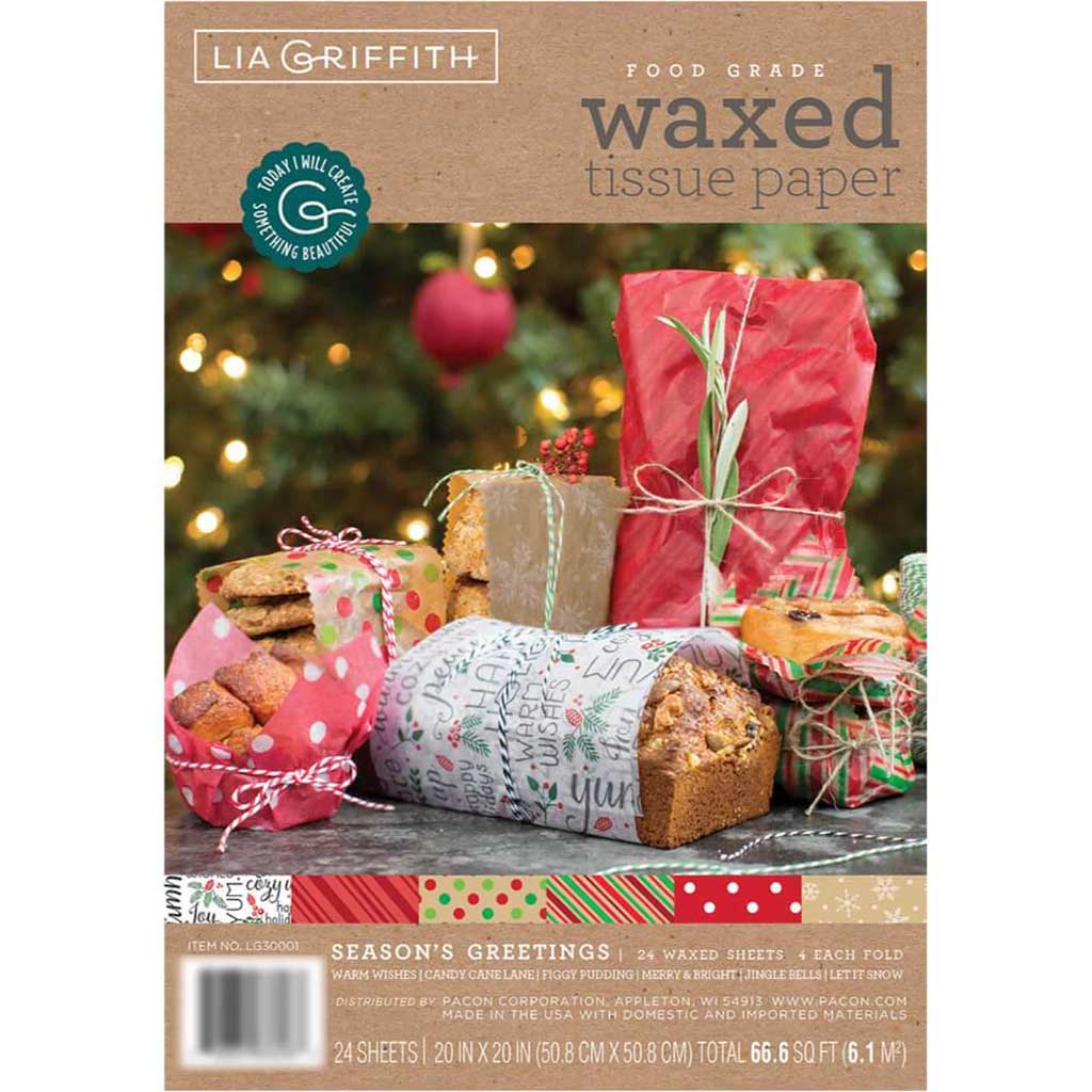 Waxed Tissue Paper Seasons Greetings