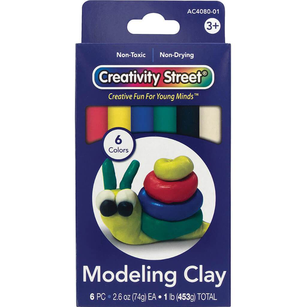 Extruded Modeling Clay 1lb Total 6 Assorted Colors