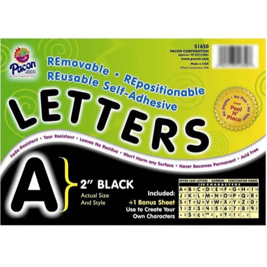 Self Adhesive Vinyl Letters 2in Black