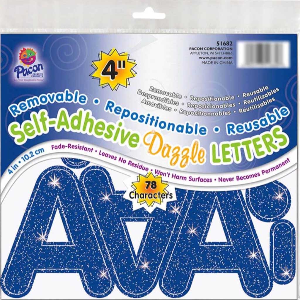 Self Adhesive Dazzle Uppercase Letters 4in