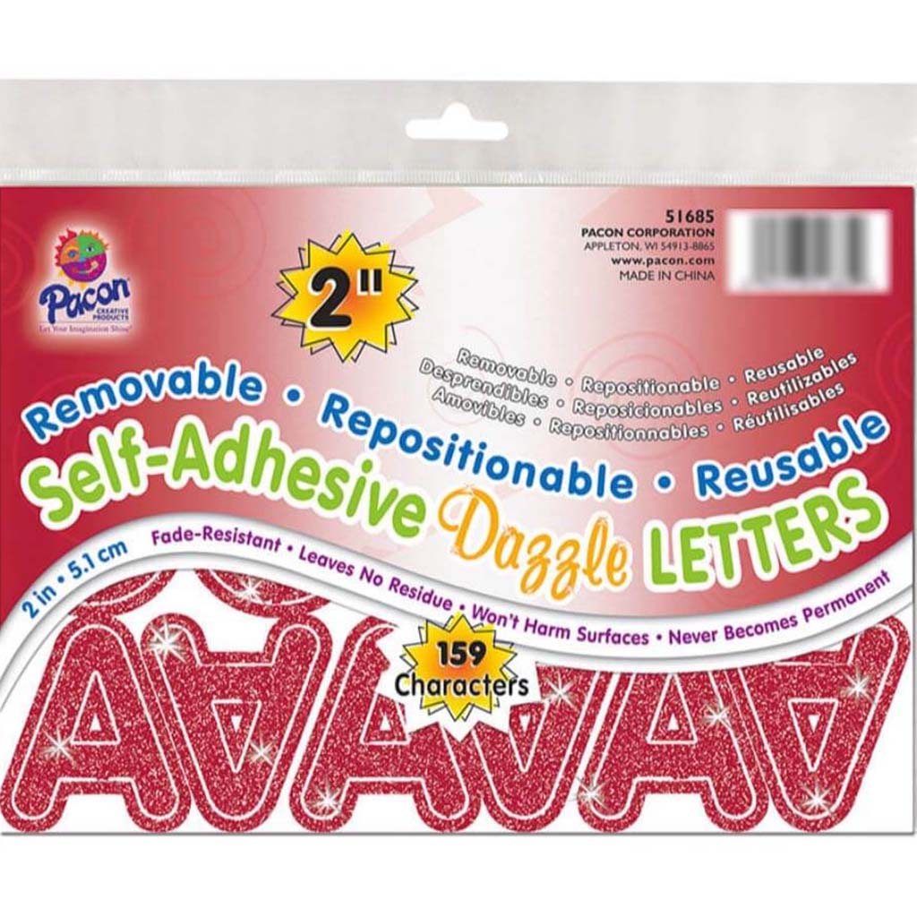 Self Adhesive Vinyl Letters 2in Red Dazzle