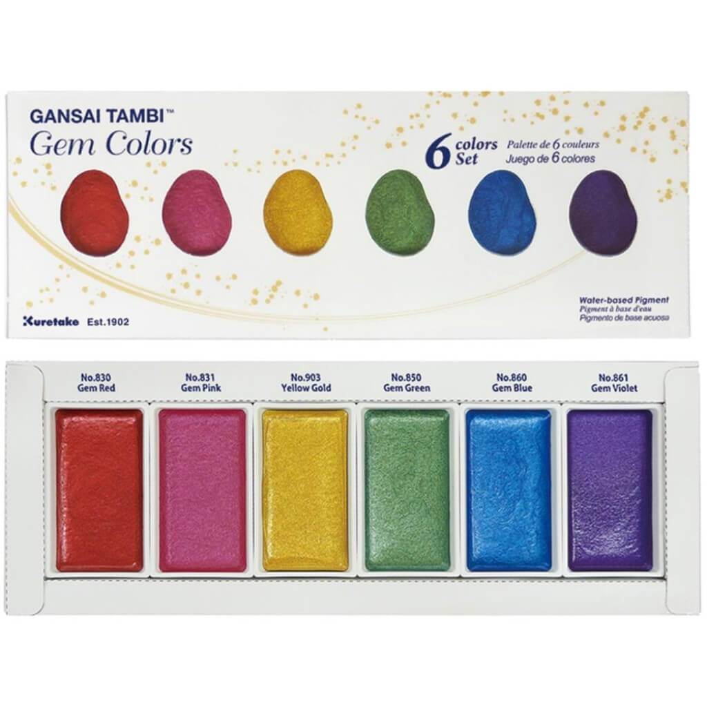 Gansai Tambi Watercolor Gem Colors Set of 6 