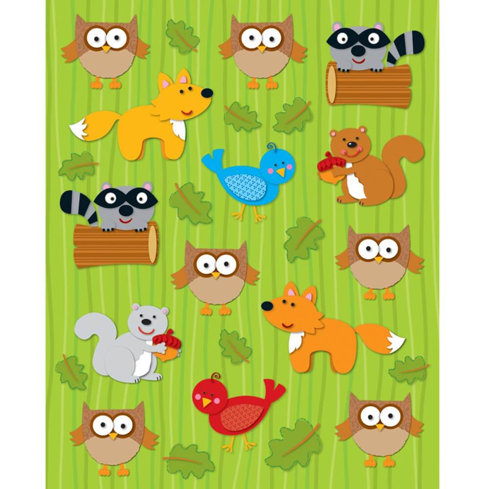 Woodland Animals Shapes Stickers Grade PK-5 