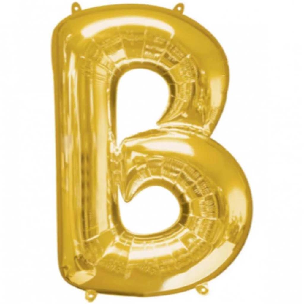 Foil Balloon Letter B 16in Gold