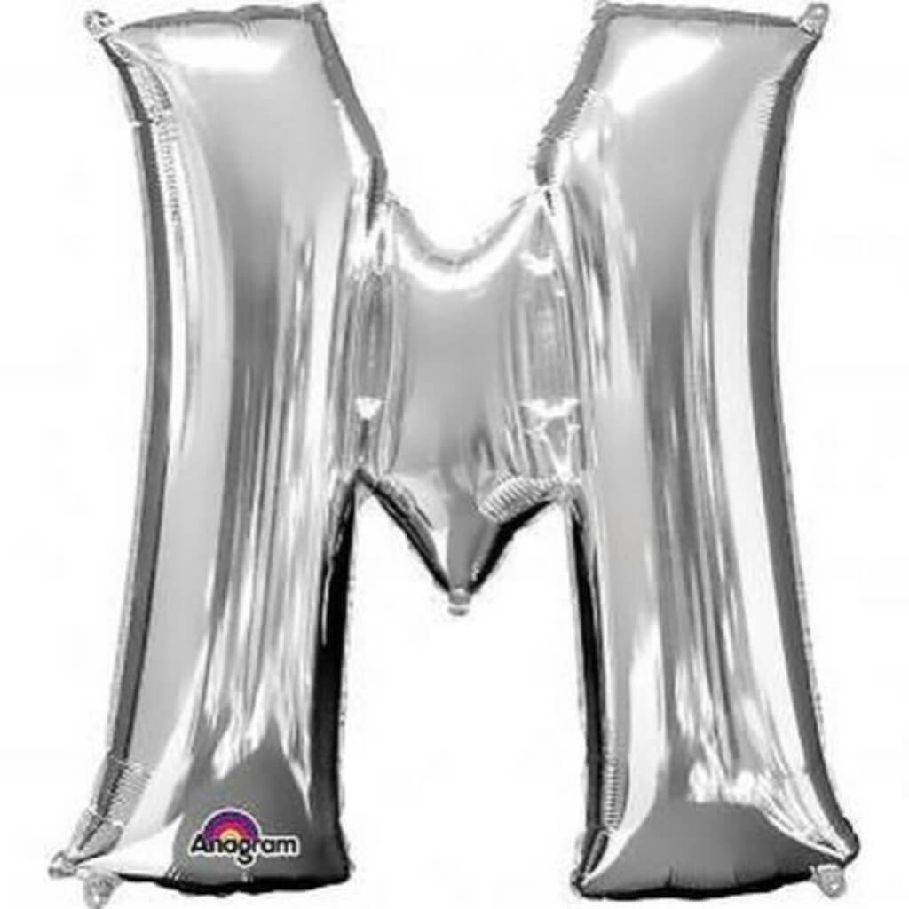 Foil Balloon Letter M 16in Silver 