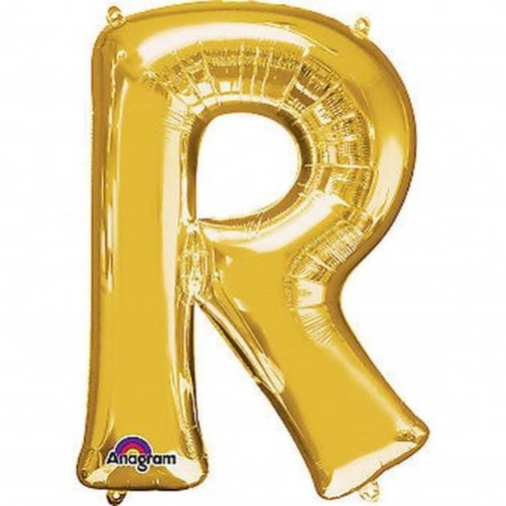 Foil Balloon Letter R 16in Gold 