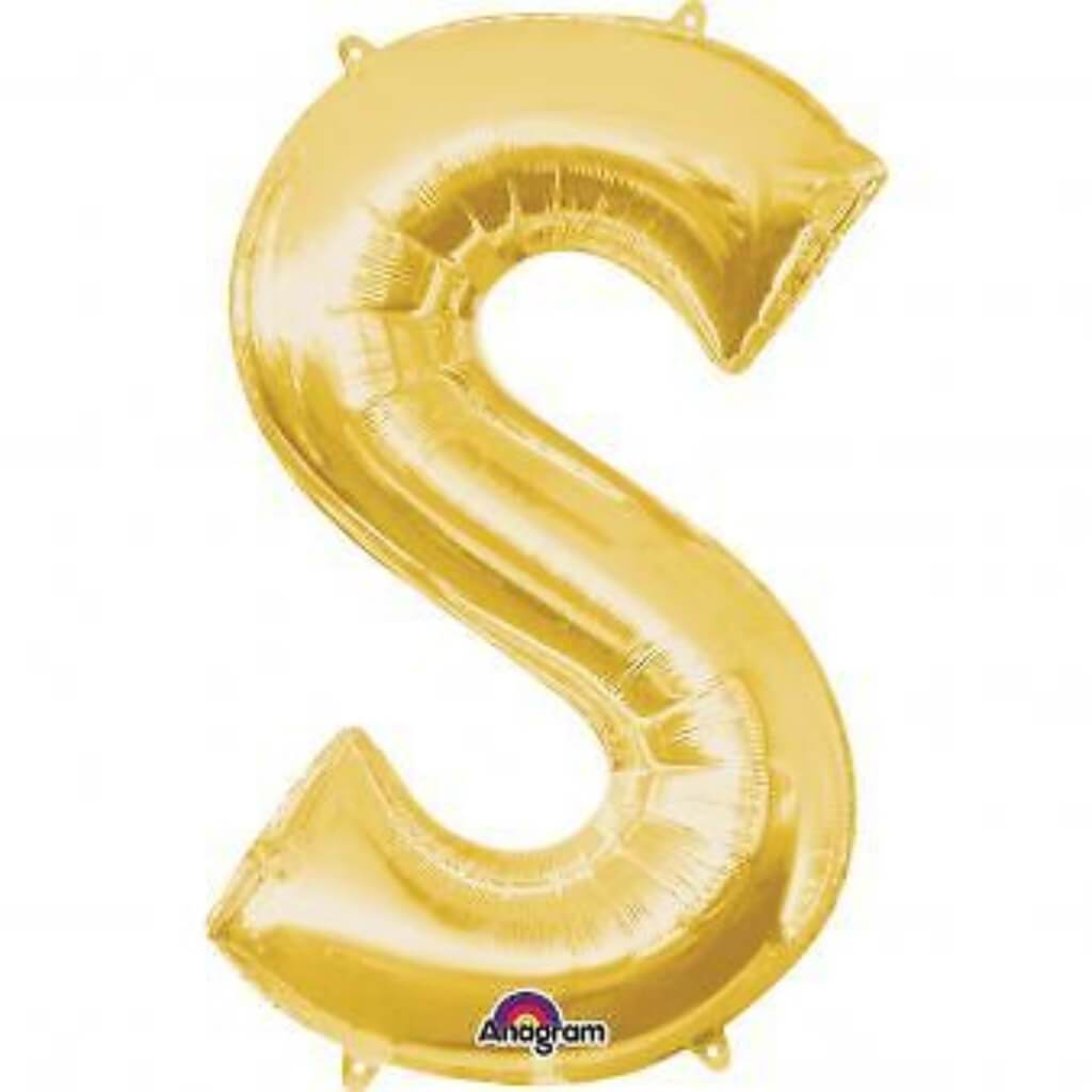 Foil Balloon Letter S 16in Gold 