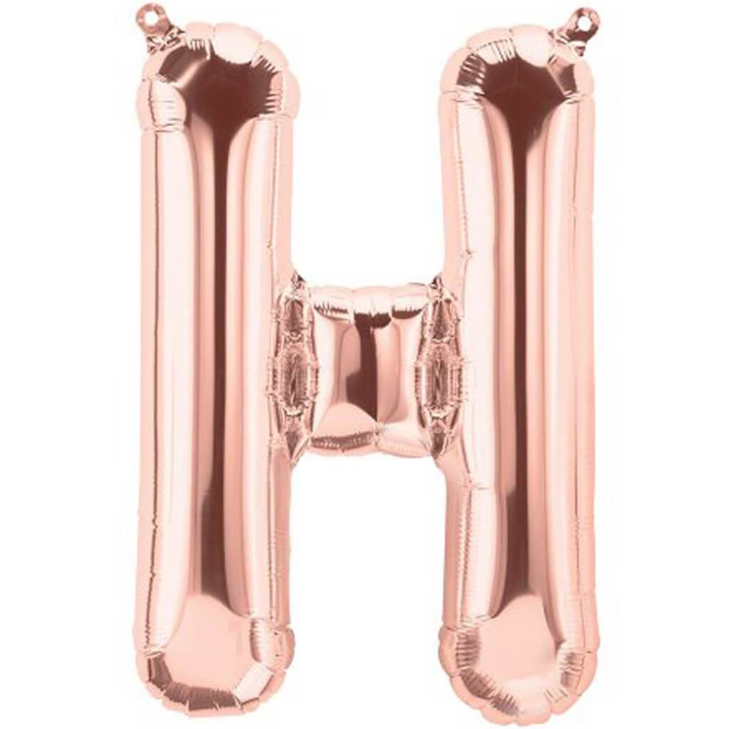 Foil Balloon Letter H 16in Rosegold 